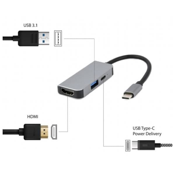 GEMBIRD Docking station 3-in-1 USB-C/USB 3.0 + PD + HDMI (A-CM-COMBO3-02) 1