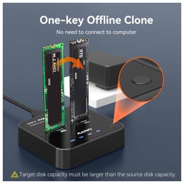 MAIWO Docking station USB-C 3.2/2x M.2 NVMe Clone (K3016P2) 3