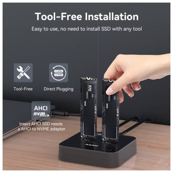 MAIWO Docking station USB-C 3.2/2x M.2 NVMe Clone (K3016P2) 4