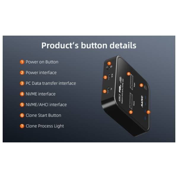 MAIWO Docking station USB-C 3.2/2x M.2 NVMe Clone (K3016P2) 9