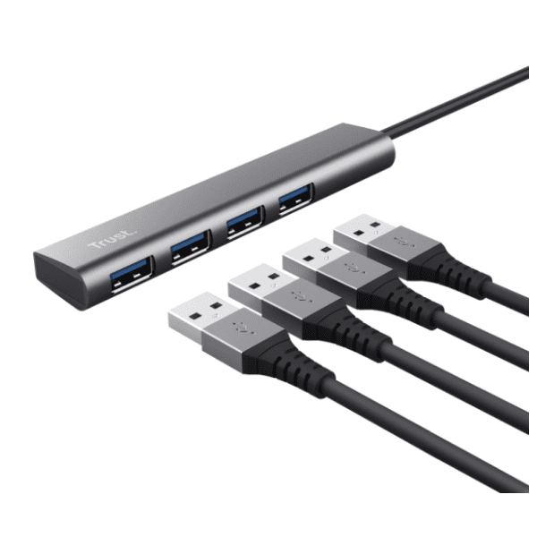 TRUST USB Hub 4-in-1 USB 3.2 HALYX sivi 2