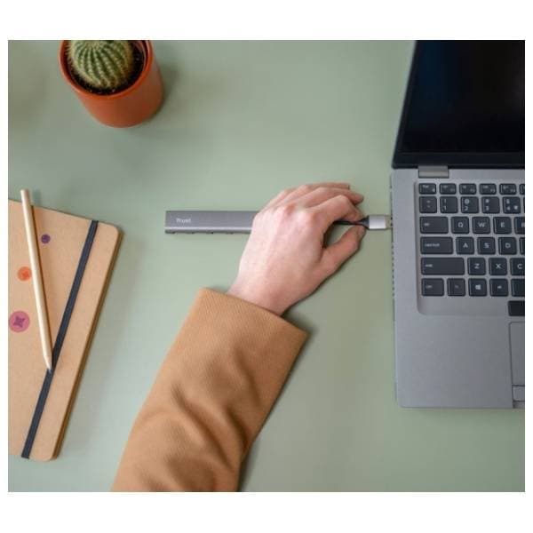 TRUST USB Hub 4-in-1 USB 3.2 HALYX sivi 6