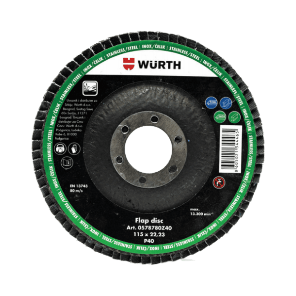 WURTH Cirkon Korund 0578780Z60 lamelarni brusni disk za inoks 0