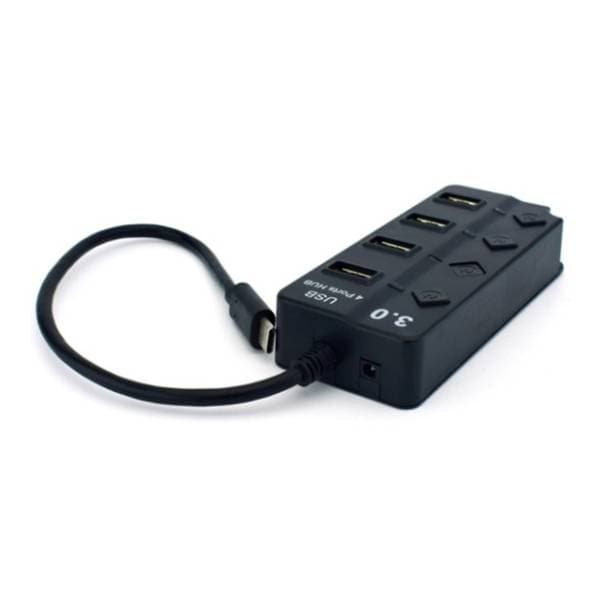 E-GREEN USB Hub 4-in-1 USB-C 3.1/4x USB 3.0 crni 0