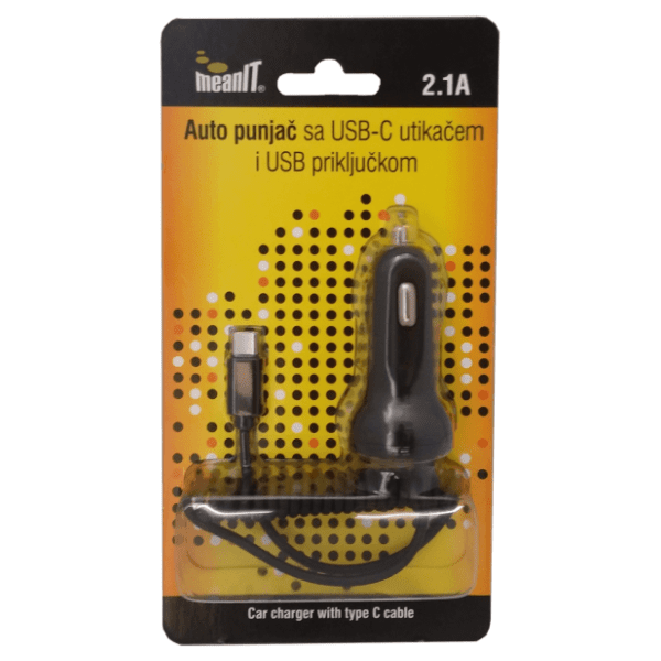 MEANIT auto punjač USB i USB type C 2.1A 0