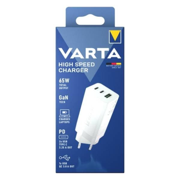 VARTA adapter 65W 2x USB tip C/USB A QC 1