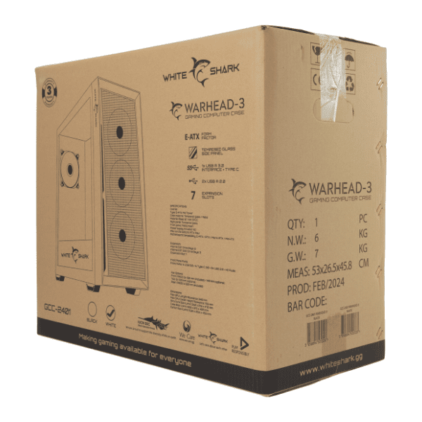 WHITE SHARK kućište WARHEAD 3 WS GCC 2401 White 5