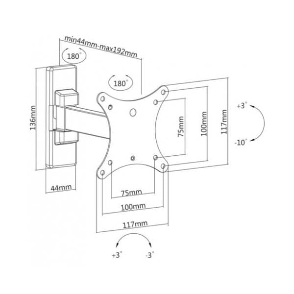 Zidni nosač za TV S BOX LCD-901 B 2