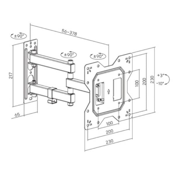 Zidni nosač za TV XWAVE 23-43 Long Arm 4