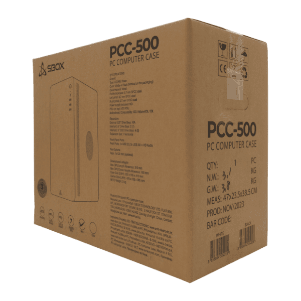 S BOX kućište PCC 500 + PSU 400 White 6