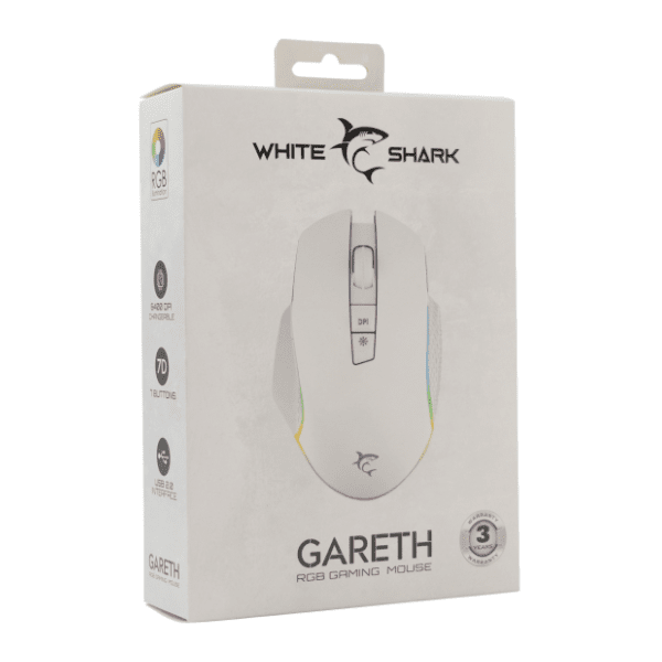 WHITE SHARK miš Gareth GM 5009 beli 5