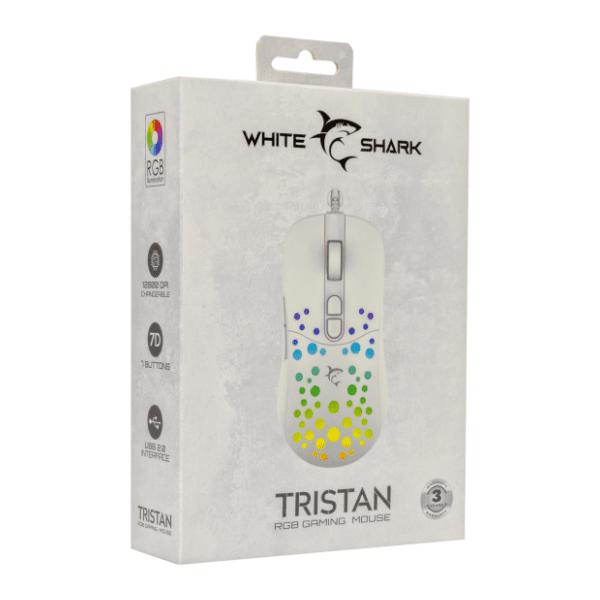 WHITE SHARK miš Tristan 2 GM-9004 beli 6