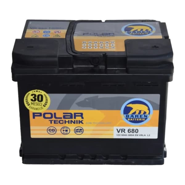 BAREN akumulator 12V 60Ah 680A desno+ 0