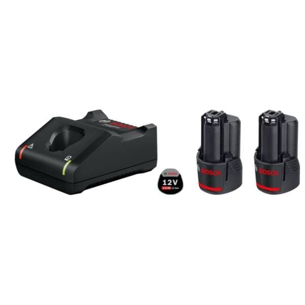 BOSCH 2x baterija GBA 12V 2,0 Ah + punjač GAL 12V-40 0