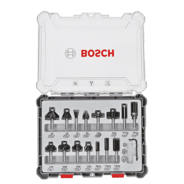 BOSCH komplet raznih glodala 15 komada 2607017472 1