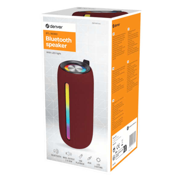 DENVER bluetooth zvučnik BTL-360BD bordo 2