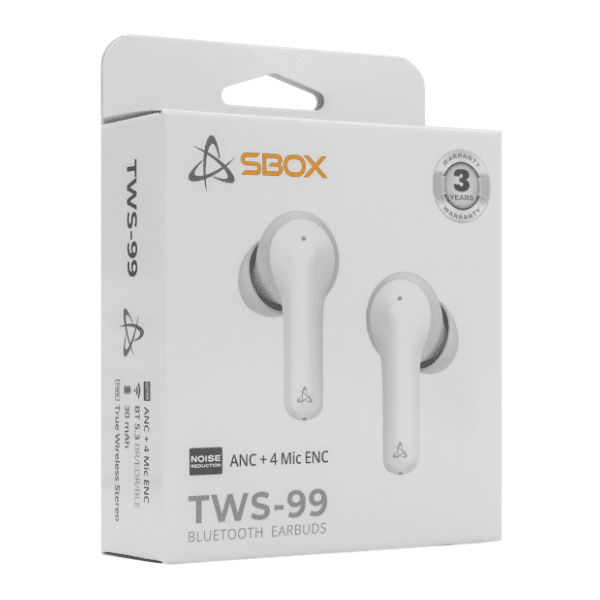 S BOX slušalice EB-TWS99 bele + 4 mic 4