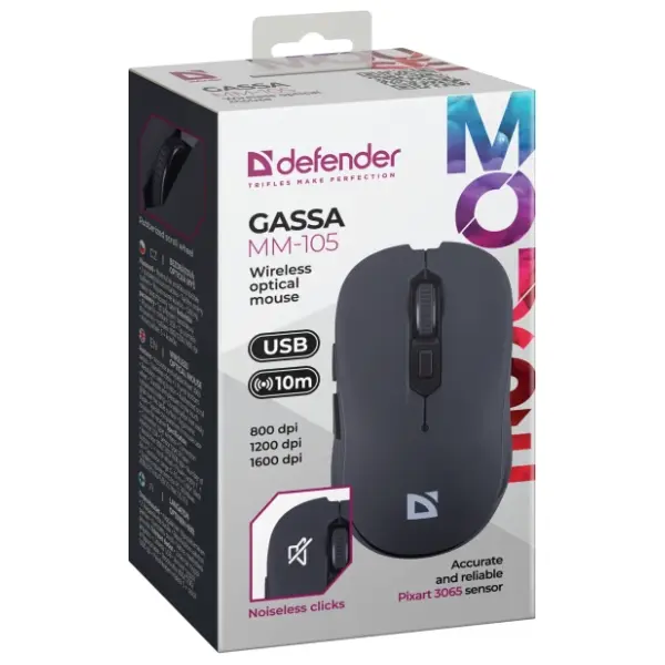 DEFENDER bežični miš Gassa MM-105 crni 4