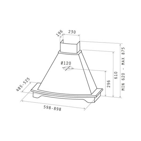 ELICA aspirator CORALINE WH/A/90 T.GREZZO 2
