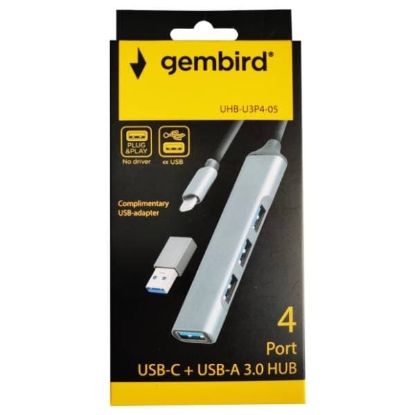GEMBIRD USB Hub 4-in-1 UHB-U3P4-05 2