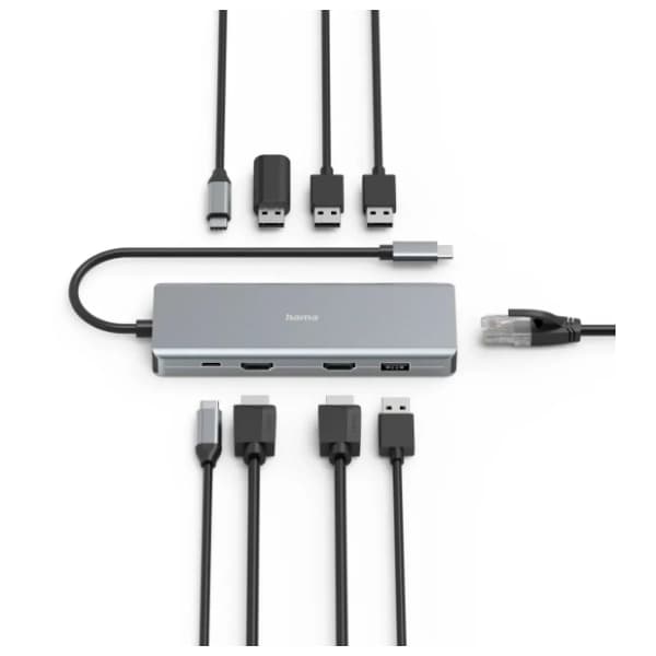 HAMA USB Hub 9-in-1 CONNECT2Media USB-C Multiport 2