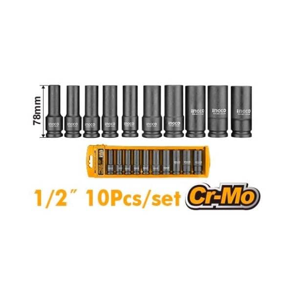 INGCO HKISSD12102L 10-delni set udarnih nasadnih ključeva 0