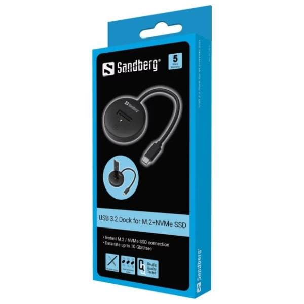 SANDBERG Docking station USB 3.2 za M.2 + NVMe SSD (136-47) 7