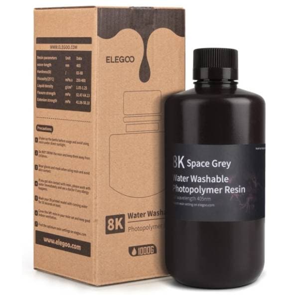 ELEGOO Water Washable 8K 1kg crni resin za 3D štampač 0
