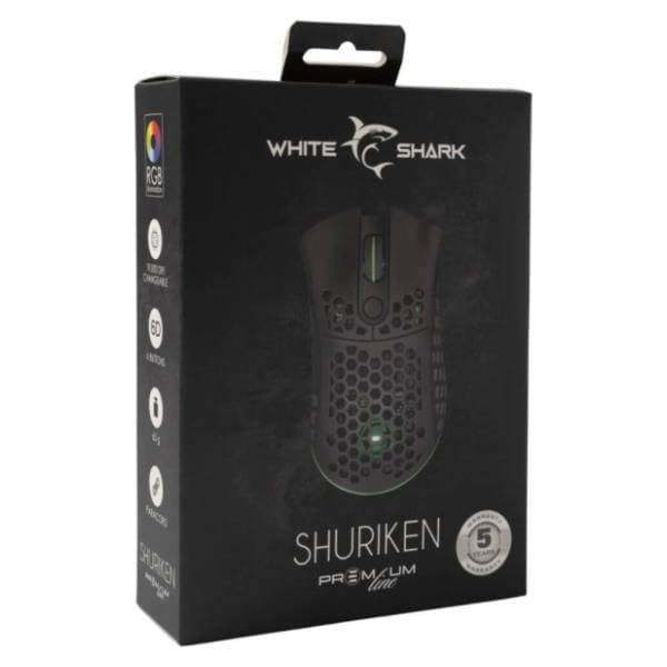 WHITE SHARK miš Shuriken Black ESL-M6 5