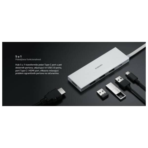 XIAOMI USB Hub 5-in-1 Type-C Hub (BHR8804GL) 2