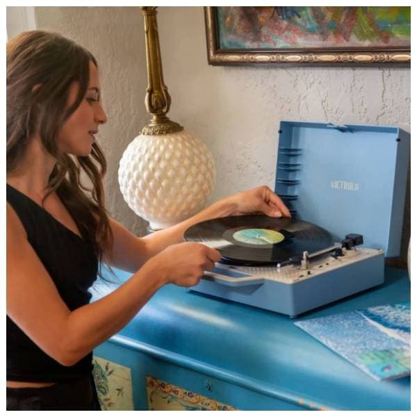 VICTROLA VSC-725SB-LB Re-Spin Light Blue gramofon 10