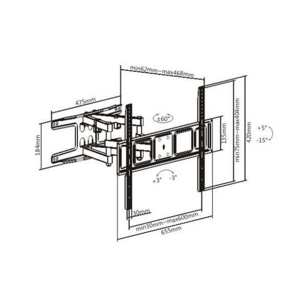 Zidni nosač za TV KETTZ TVN-9705 37''- 80'' 1