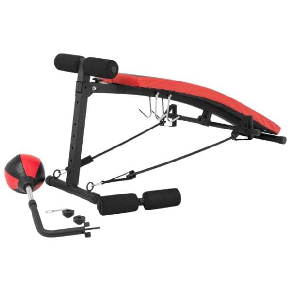 GORILLA SPORTS klupa za trbušnjake sa kruškom za udaranje i dva ekspandera 3