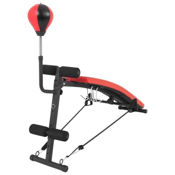 GORILLA SPORTS klupa za trbušnjake sa kruškom za udaranje i dva ekspandera 4