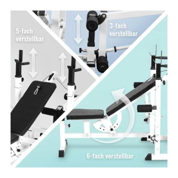 GORILLA SPORTS Multifunkcionalna benč klupa sa nastavkom za lat i dodacima 3