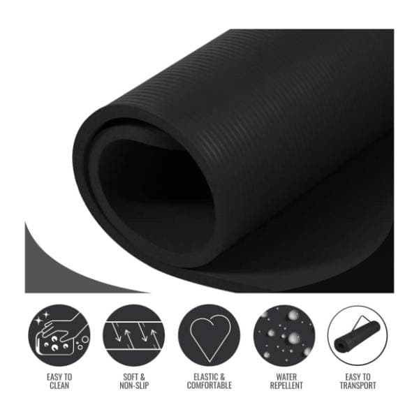 GORILLA SPORTS prostirka za vežbanje 190 x 60 x 1,5 cm crna 3