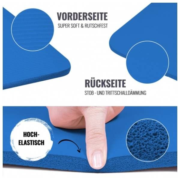 GORILLA SPORTS prostirka za vežbanje 190 x 100 x 1,5 cm tamnoplava 2