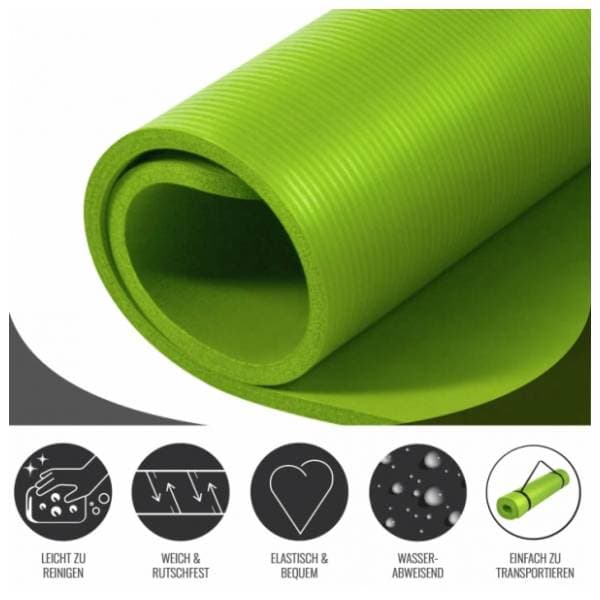 GORILLA SPORTS prostirka za vežbanje 190 x 100 x 1,5 cm svetlozelena 3