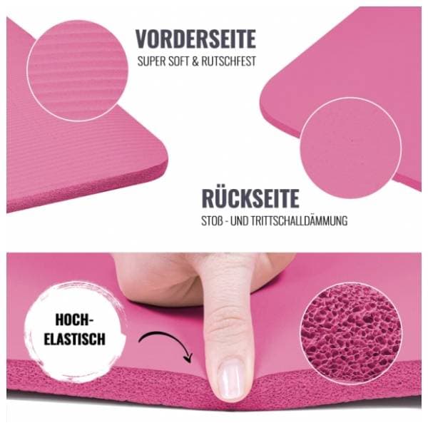 GORILLA SPORTS prostirka za vežbanje 190 x 100 x 1,5 cm pink 2