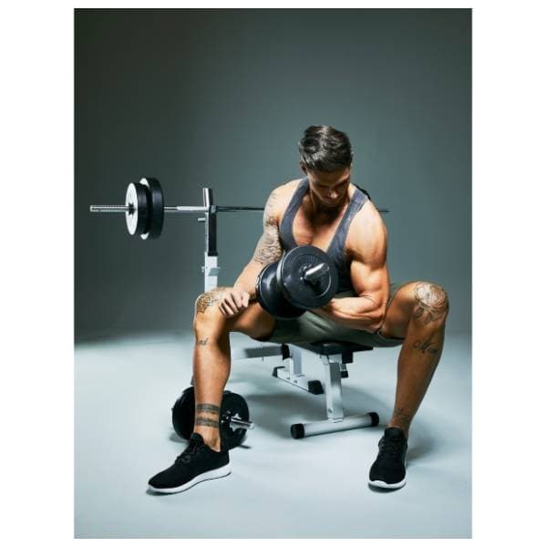 GORILLA SPORTS Ravna benč klupa sa stalkom za šipku 3