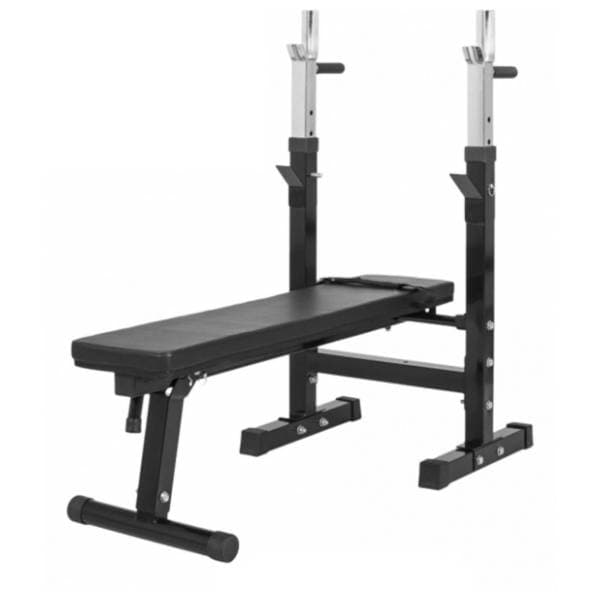 GORILLA SPORTS Ravna podesiva benč klupa sa stalkom za šipku 0