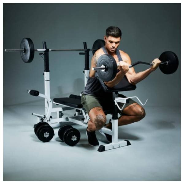 GORILLA SPORTS White Benč multifunkcionalna klupa 7