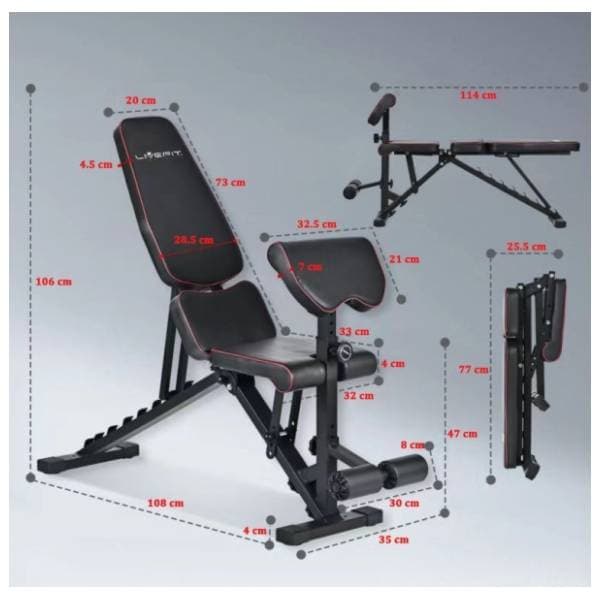 LiveFit XJ-KF-01R sklopiva klupa za vežbanje 1