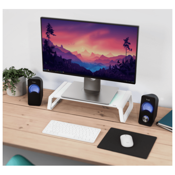 TRUST Monta Tempered glass belo postolje za monitor 2