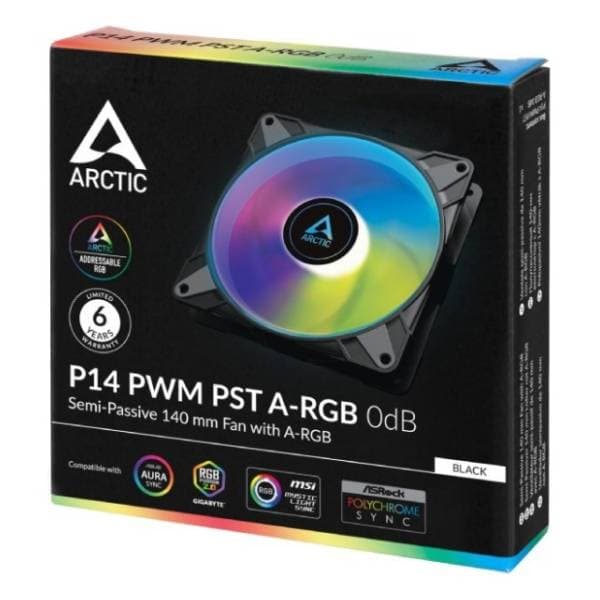 ARCTIC P14 PWM PST A-RGB Black ventilator za PC (ACFAN00239A) 3