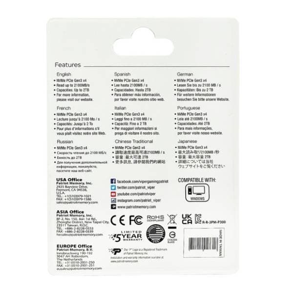 PATRIOT SSD 512GB P300 P300P512GM28 6