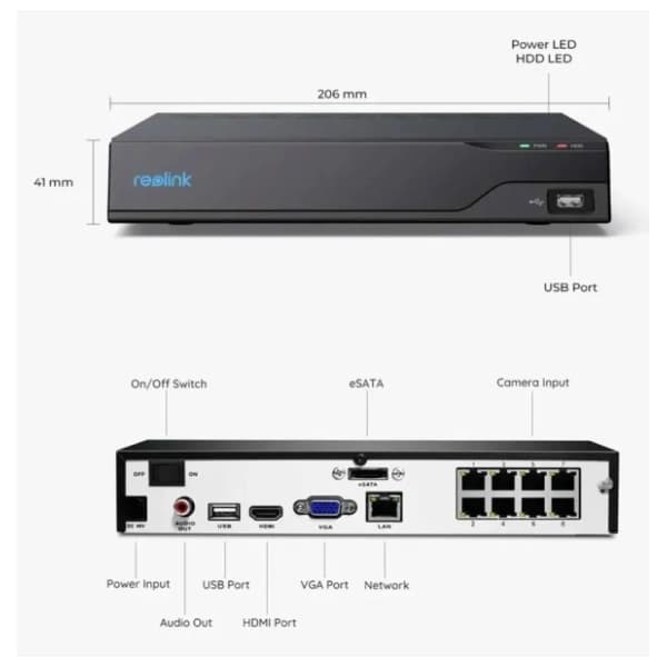 REOLINK NVS8 NVR 8-kanalni snimač za video nadzor 3