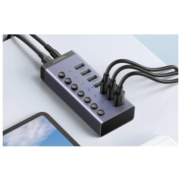 UGREEN USB Hub 7-in-1 USB-C/7x USB 3.0 CM481 12V napajanje 4