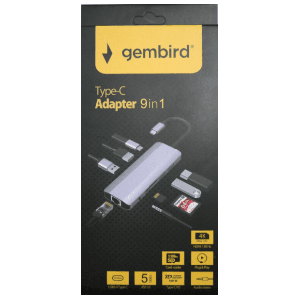 GEMBIRD USB Hub 9-in-1 multi-port adapter (A-CM-COMBO9-03) 3