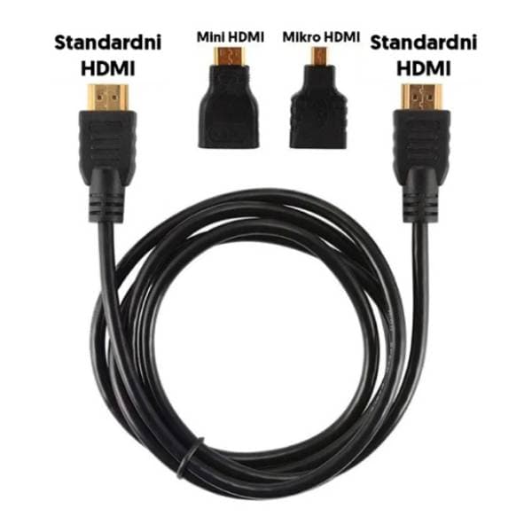 KETTZ kabl HDMI (sa micro i mini HDMI adapterima) 1.5m 1